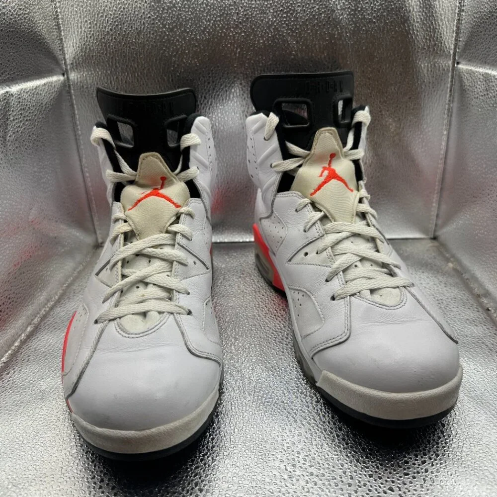 Size 11 - Air Jordan 6 Retro 2014‎ White Infrared Mens Athletic Shoes 384664-123
